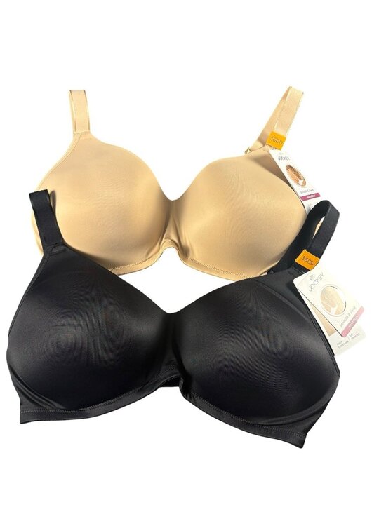 Jockey Other - Jockey Smooth & Sleek Microfiber T-Shirt Bra Lot 2 Black Beige 36DD NWT